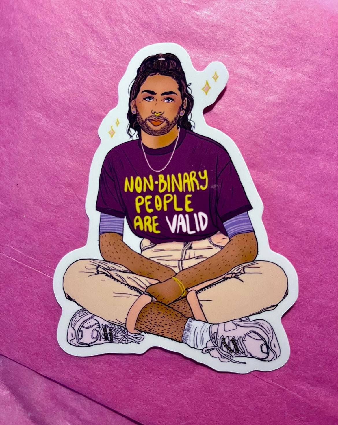 Nonbinary People are Valid - Sticker (Glossy)