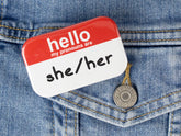 Hello My Pronouns Are She/Her Button