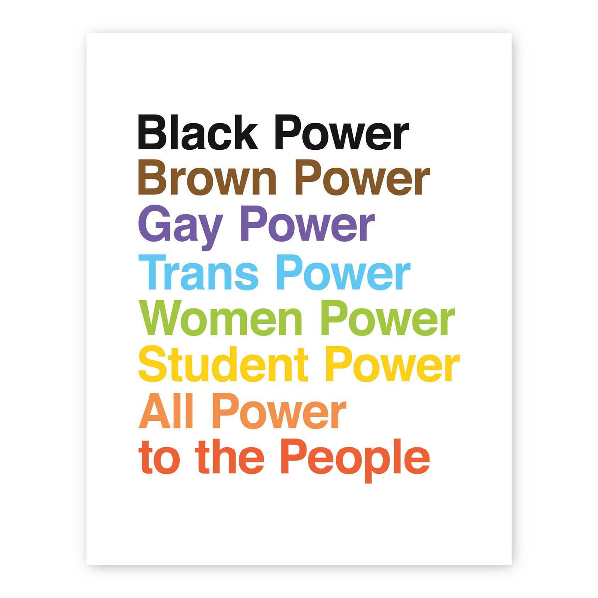 Protest Print: All Power To The People - 8"x10"