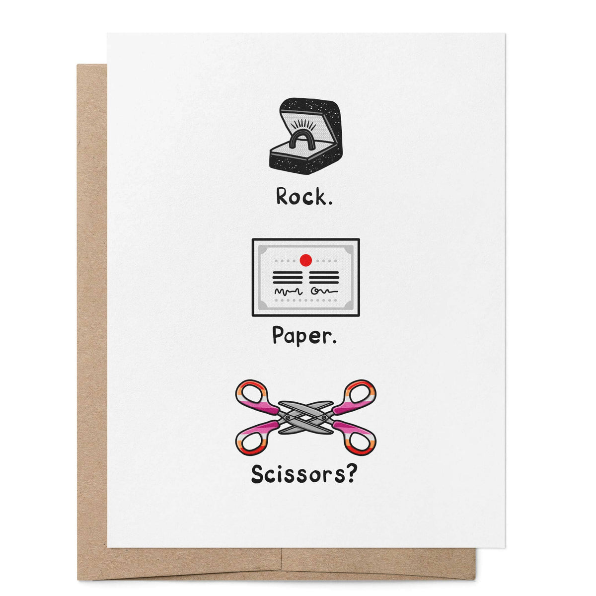 Rock Paper Scissors LGBTQ+ Wedding Greeting Card