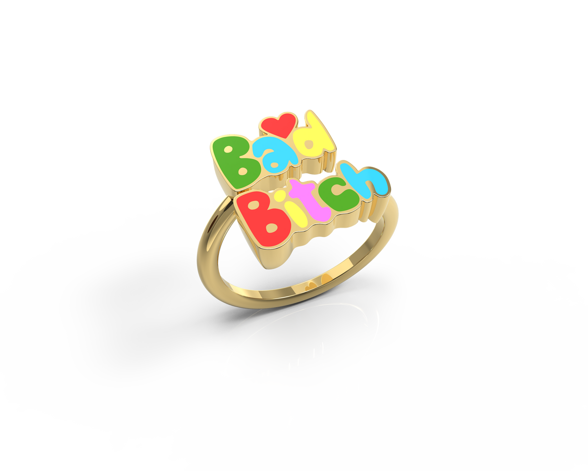 Bad Bitch Ring - Adjustable 18k Gold Gilt Ring