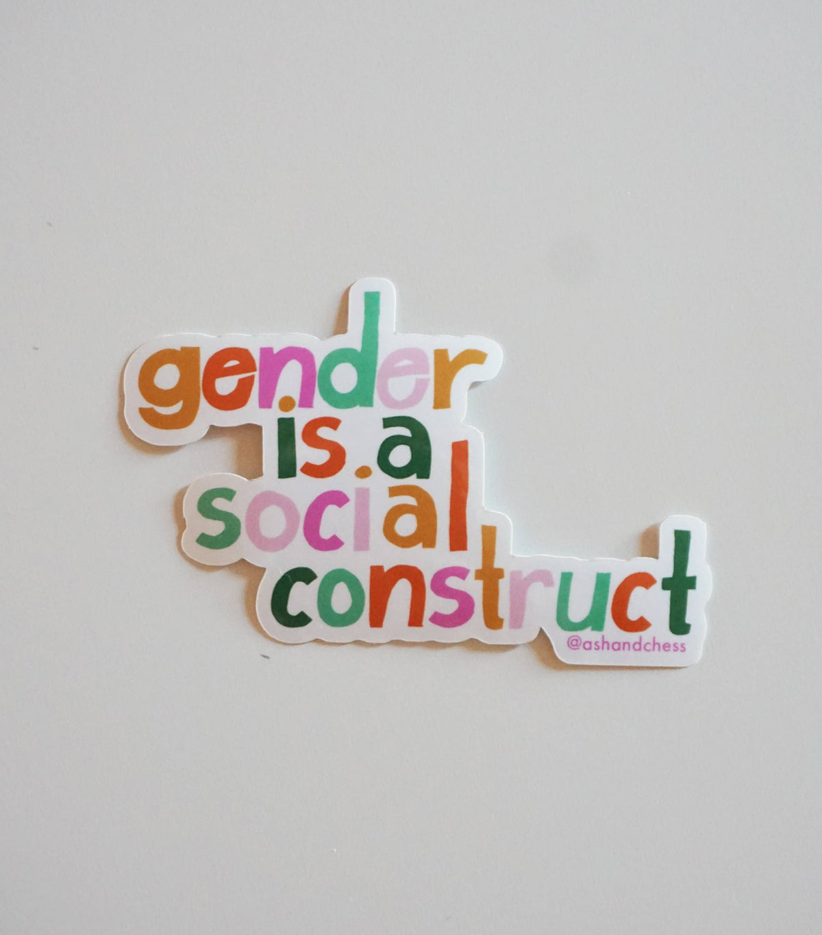 Gender is a Social Construct Sticker by Ash + Chess