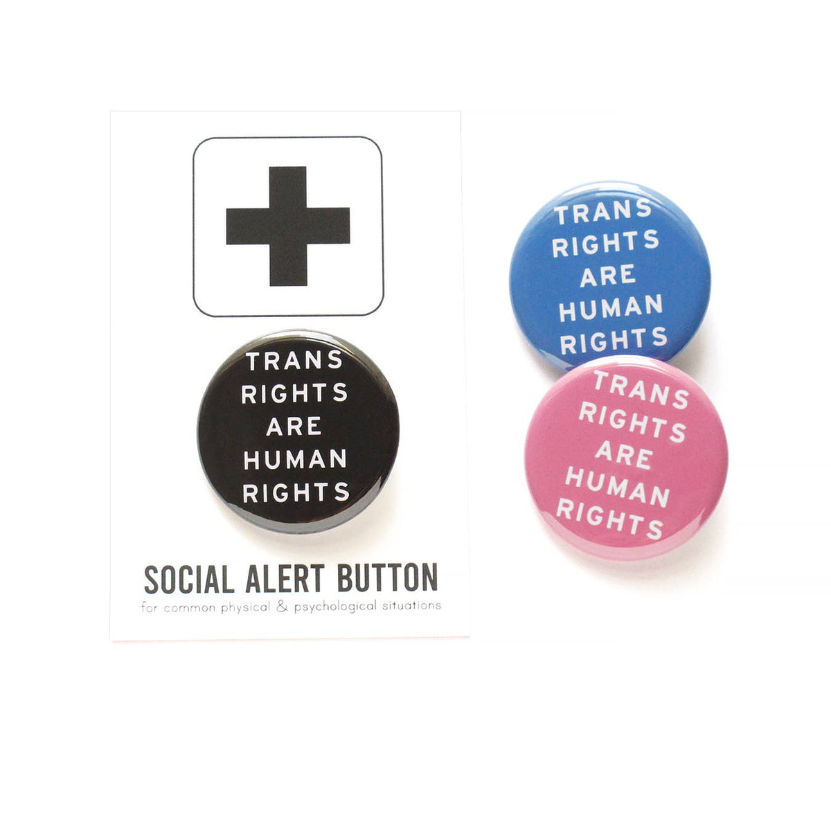 TRANS RIGHTS pinback button
