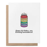 Happy Birthday Flaming Homosexual LGBTQ+ Greeting Card
