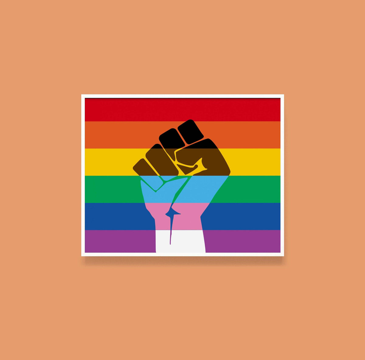 BLM Fist Pride Flag Print | LGBT Print | Pride Flag Poster Print