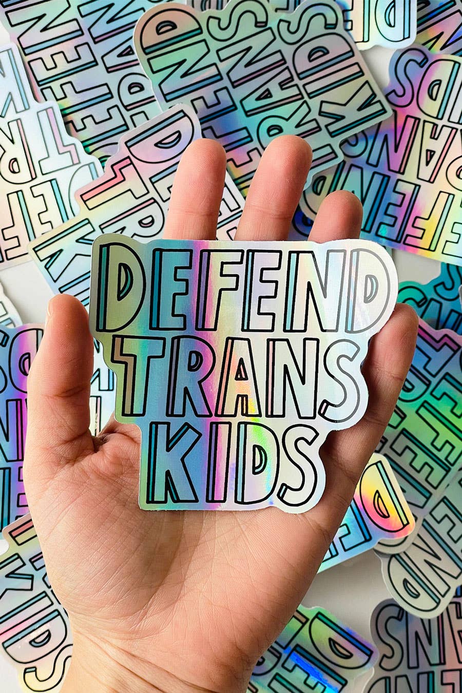 Defend Trans Kids Holographic Sticker